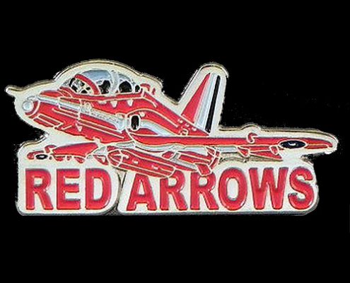 Red Arrows Hawk & Wording Pin Badge