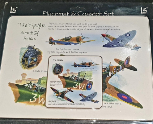 Spitfire Wooden Placemat & Coaster Set