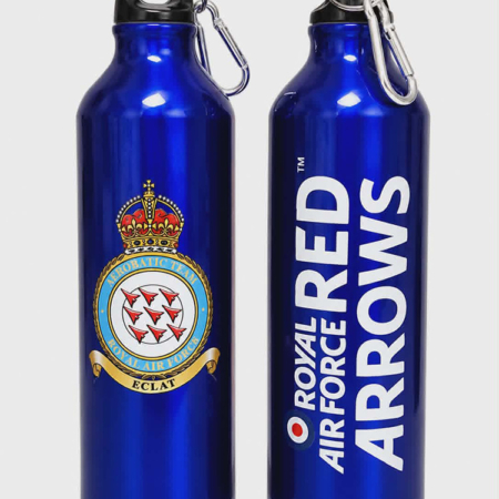Aluminium Red Arrows Logo and Crest Drinks Bottle (Blue)