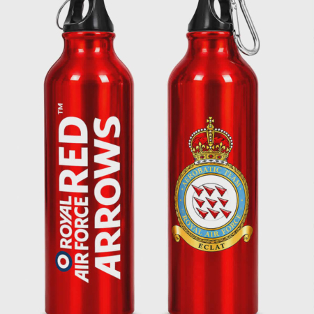 Aluminium Red Arrows Logo and Crest Drinks Bottle (Red)