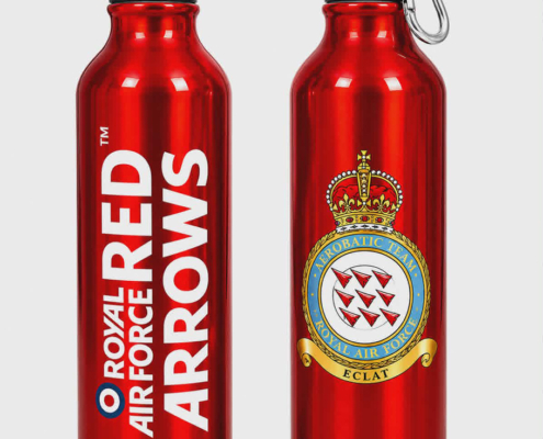 Aluminium Red Arrows Logo and Crest Drinks Bottle (Red)