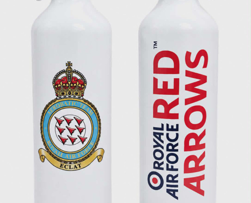 Aluminium Red Arrows Logo and Crest Drinks Bottle (White)
