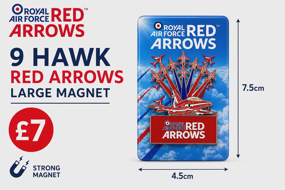 Large Red Arrows 9 Hawk Fridge Magnet