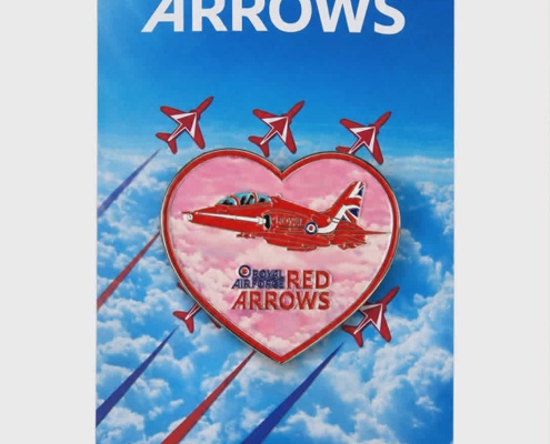 Red Arrows Jumbo Pink Heart Pin Badge