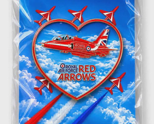 Red Arrows Jumbo Sky Blue Heart Pin Badge