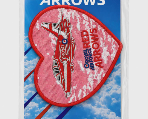 Red Arrows Large Embroidered Pink Sky Heart Patch